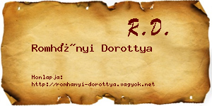 Romhányi Dorottya névjegykártya